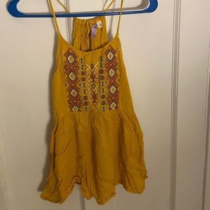 super cute mustard yellow tank with boho design